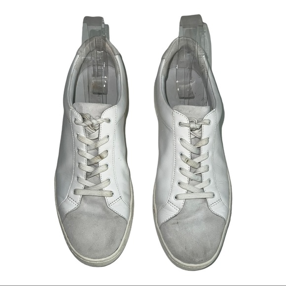 Vince Janna Leather Suede White Sneakers - Picture 3 of 11